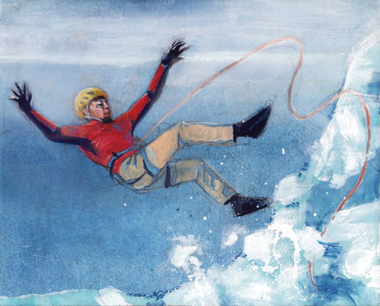 Ice climber caught in avalanche for Climbing Magazine