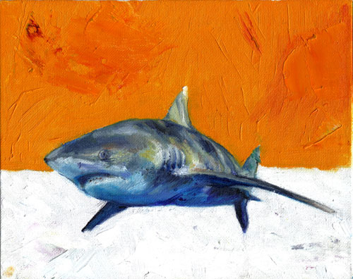 Shark, oil painting