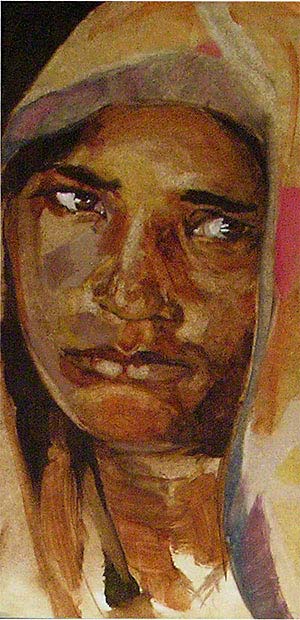 Face  2 oil on panel 30 min color study 